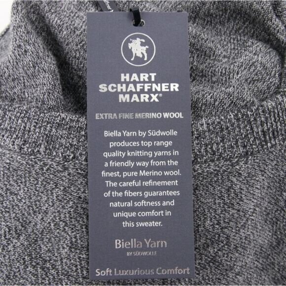 Hart Schaffner Marx Sweater Vest Gray Extra Fine Merino Wool V Neck 2X Tall NWT - Picture 4 of 10